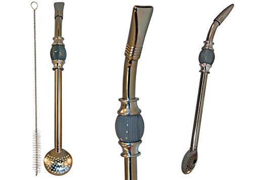 Easy Clean Yerba Mate Bombilla for Gourd Drinking Straw with Cleaning Brush and Removable Filter Head (The Fray (Gray)) Easy Clean Yerba Mate Bombilla for Gourd Drinking Straw with Cleaning Brush and Removable Filter Head (The Fray (Gray))