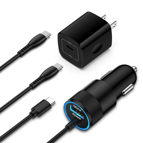 Car Charger for Samsung Galaxy A56 A36 A26 5G S25 Edge, Fast Phone Charger, Accessories Wall Adapter with Car Adapter with USB C Cable 3FT / 6FT