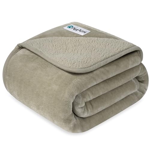 PetAmi Waterproof Dog Blanket Puppy Cat Large Couch Cover, 40x60 Taupe