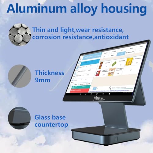 Image of 15.6 inch Android HD Dual Touch Screen POS Cash Register Lifetime Software Multiple Connections Point of Sale System for Small Business Retail Restaurant Supermarket Coffee Shop Grocery Store POS Terminal