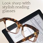 Miyya Lunettes de lecture élégantes pour femmes, lunettes Cheater, lecteurs de lumière bleu surdimensionné, lunettes de mode