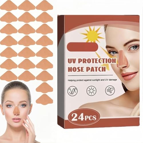 UV-Nasenschutz,24 Stück Nase Sonnenschutz Nasenschutz,Sonnenschutz Nase Patch,Nasenpflaster Outdoor,Nasenschutz-Pflaster für Sommer,Outdoor