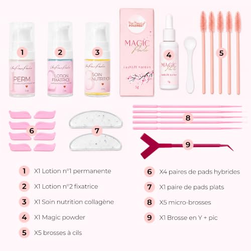 Une Pause Poudrée Kit Rehaussement de Cils Lash Lift Coréen Professionnel | Technique Sans Colle | Résultat Lifté Naturel Brillant & Durable | Formule Nourrissante | 10 à 15 Poses – vue 2