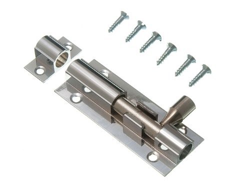 Loqueteau porte coulissante 63mm en chrome avec vis lot de 3 pour fermeture fiable