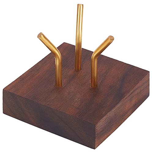 Fingerinspire Pedestales Decorativos Con Base De Madera Con Soporte De Exhibición De Brazo De Metal Caballete De Madera Pequeños Soportes Para Esfera De Cristal Para Bola De Cristal Rocas Minerales