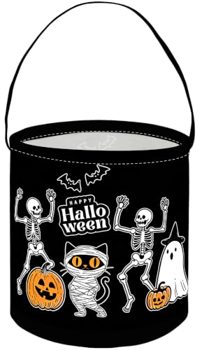 Image of ESSME Halloween Basket,Ghost Baskets,Gifts Bins,Book Bins Empty.(Balck Halloween)
