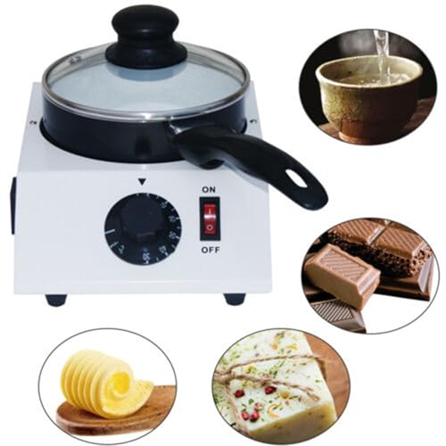 Pentola per Sciogliere Il Cioccolato, Set per Fonduta Elettrica con Pentola Antiaderente in Ceramica, Controllo della Temperatura Regolabile per Sciogliere 1 kg di Cioccolato