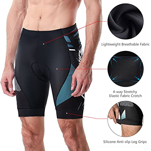 Men's Cycling Shorts Anti-Slip Leg 4D Padded Bike Shorts With 3-Pockets Breathable Biking Bicycle Motorcycle Half-Pants Gray Xl #TOP3