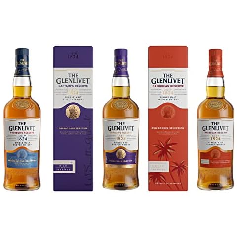 The Glenlivet Whisky Bundle: The Glenlivet Founder's Reserve 70 Cl Scotch Whisky, The Glenlivet Captains Reserve 70cl Scotch Whisky & The Glenlivet Caribbean Reserve 70cl Scotch Whisky Cover