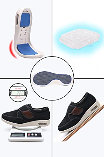 Zumeijia Men's Diabetic Elderly Shoes Large Size Plus Fertilizer Widening Shoes Adjustable Foot Swelling Shoes Non-Slip Double Insole Air Cushion Bottom Walking Shoes Black 10 #TOP2