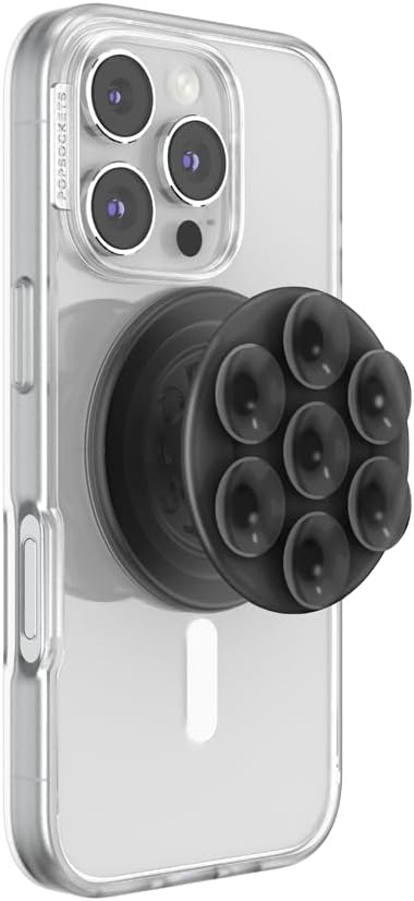 Phone Grip for MagSafe, Magnetic Holder, Phone Stand, Suck-Up - Translucent Black
