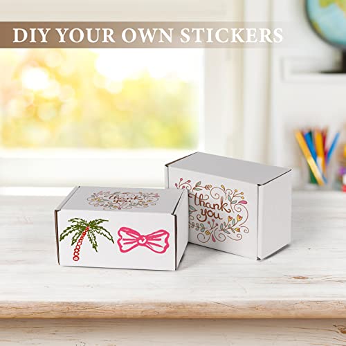 Image of RLAVBL 6x4x3 Shipping Boxes Set of 50, White Small Corrugated Cardboard Box, Mailer Box