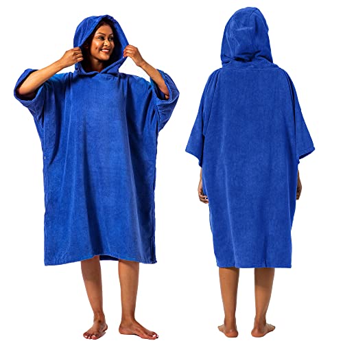 Winthome Poncho Absorbant Chaud, Peignoir de Bain Aidez la Plage à Changer, Serviette de Poncho avec Poche et Capuche, Poncho Surf pour Adulte Femme Homme...