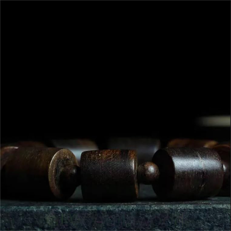 Bracelet bouddhiste en bois d'agar 18mm pour yoga et méditation - 5