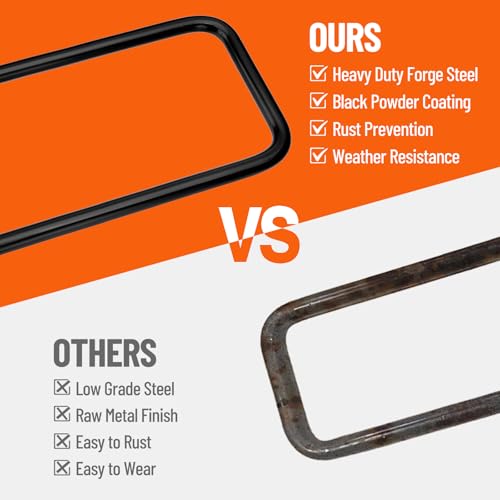 Image of 22 Inch Square Bend U-Bolt Kit for Truck Chassis | Heavy-Duty Steel Suspension Leaf Spring U Bolts with 6 Inch Tie Plates