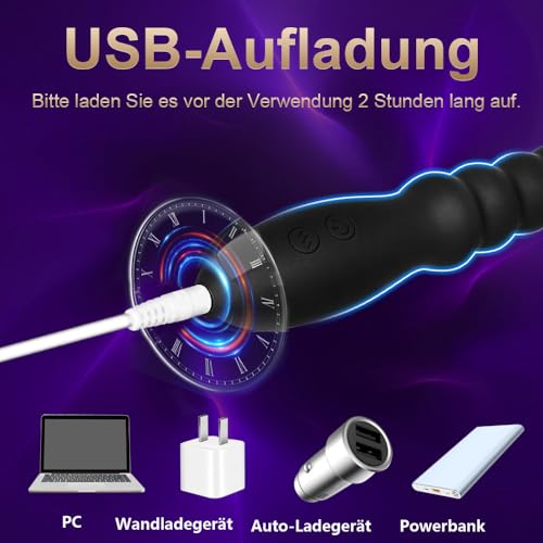 Vibrierendes Analperlen-Spielzeug für Männer und Frauen, Paare, wiederaufladbarer Vibrator,wasserdichter G-Punkt-Stimulator, männliches Prostata-Massagegerät,Farbverlauf-Silikon-Analdildo für Anfänger