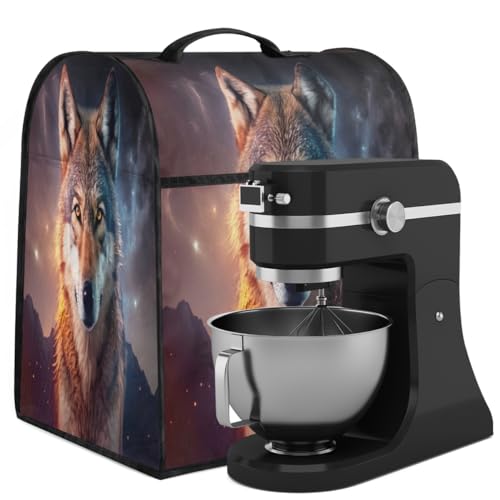 Coffee Maker Cover Starry Sky Animal Wolf Kitchen Appliance Covers Small Appliance Covers Blender Cover Juicer Cover Dust Covers for Kitchen Appliances with Top Handle and Pockets,Washable,C891
