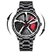 Mihawk Felgenuhr Herren - Motorsport Armbanduhr im 3D Felgendesign aus Edelstahl - Custom Designer Uhr mit Mineralglas - Quarzuhr (X-RS7)