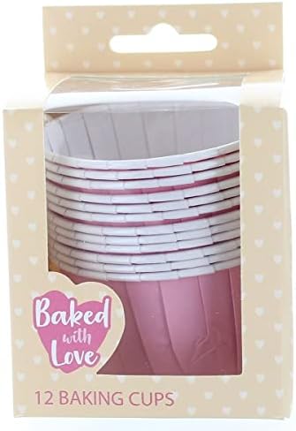 Baked with Love Red Baking Cups, Cupcake Cases, Greaseproof Baking Cases, Red - Pack of 12