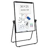 WonderView Stand White Board, Double Sided Magnetic Dry Erase Board Portable Whiteboard 36*24 inch,...