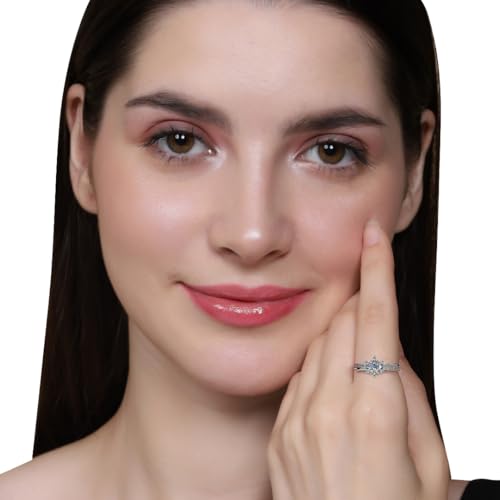 Image of Miss Highness 925 Sterling Pure Silver Ring for Women, Solitaire Rings, Adjustable Size, Daily Wear Silver Jewellery with Certificate of Authenticity, Birthday, Anniversary, Gift for Wife & Girlfriend