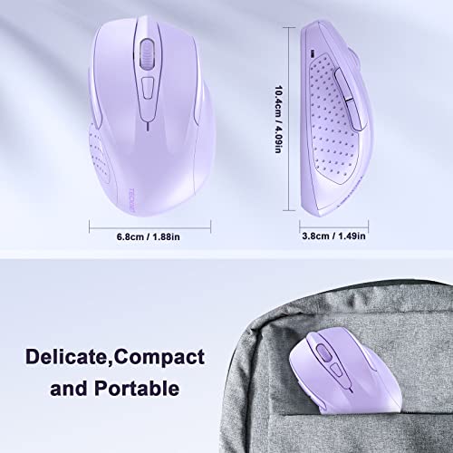 Image of TECKNET Wireless Mouse, 2.4G Ergonomic Computer Mouse, 2600 DPI, Lavender