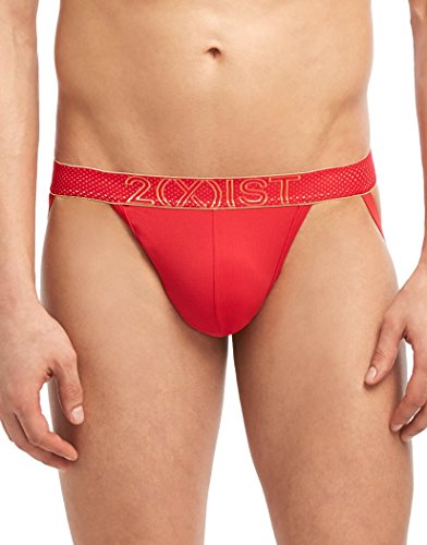 2(X)IST Mens Speed Dri Mesh Jock Strap, Barberry, Small