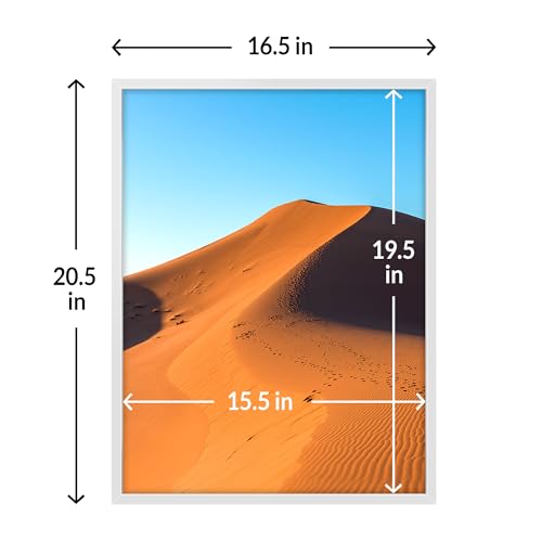Image of LaVie Home 16x20 Picture Frame for Wall Display, 16x20 White Picture Frame with HD Plexiglas, 16 x 20 Poster Frame 1 Pack, Display Frame for Vertical or Horizontal, Classic Collection