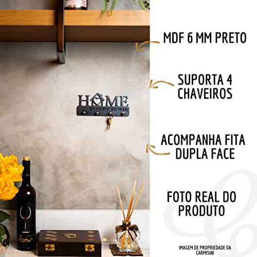 Porta Chave Parede Preto Decorativo Criativo