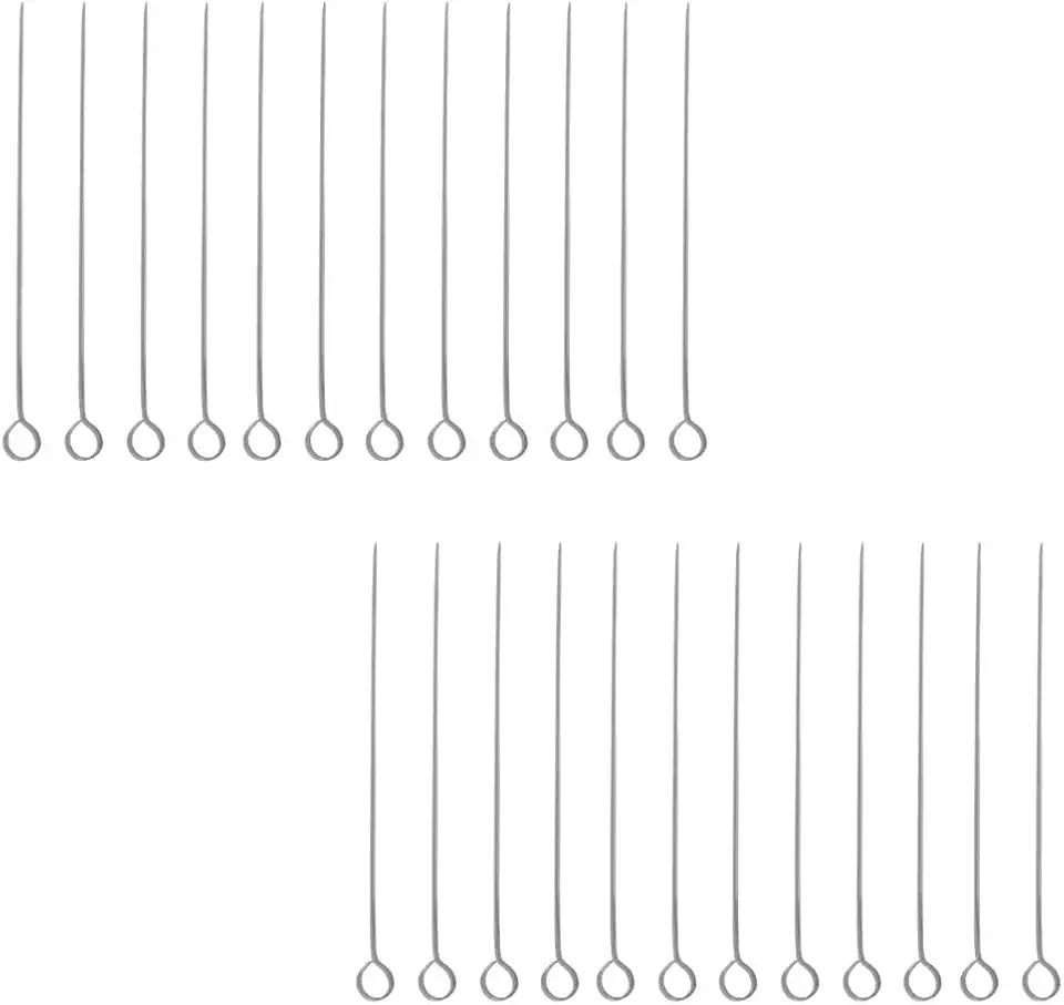 Kit 24 Pçs Espetinhos De Churrasco 38cm Ideal para Carne Frango Coração Ponta Chapada