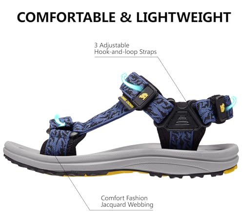 Image of CAMELSPORTS Mens Athletic Sandals Outdoor Strap Summer Beach Sandals Waterproof Fisherman Water Shoes Open Toe Sport Gym Hiking Sandal