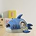 Leefasy Shark Shape Pet Cat Nest, Kitten Cat Warm House,Washable Warm Dog Cat Bed,Pet Tent for Puppy All Seasons Kitten Dog, M