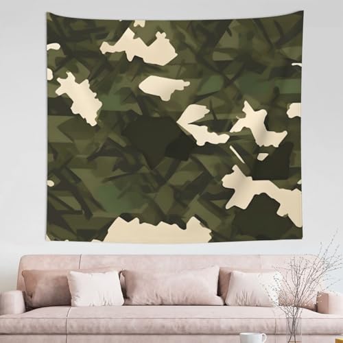 Tapisserie imprime camouflage militaire pour deco de salon et de dortoir etudiant
