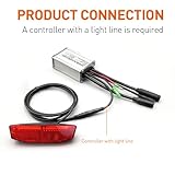 Electric Bike Tail Light, 6V‑60V LED Light Electric Bicycle Tail Light Rack Mount 2pin SM/Waterproof Connector for Electric Bike Conversion Kit (Waterproof Plug) - Image 4