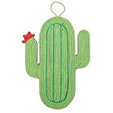 GLEAVI Sisal Kratzmatte für Katzen mit Kaktus Design Aufhängeseil Kratzbrett zum Möbel und Wandenschutz Katzenkratzspielzeug für Spiel Stressabbau