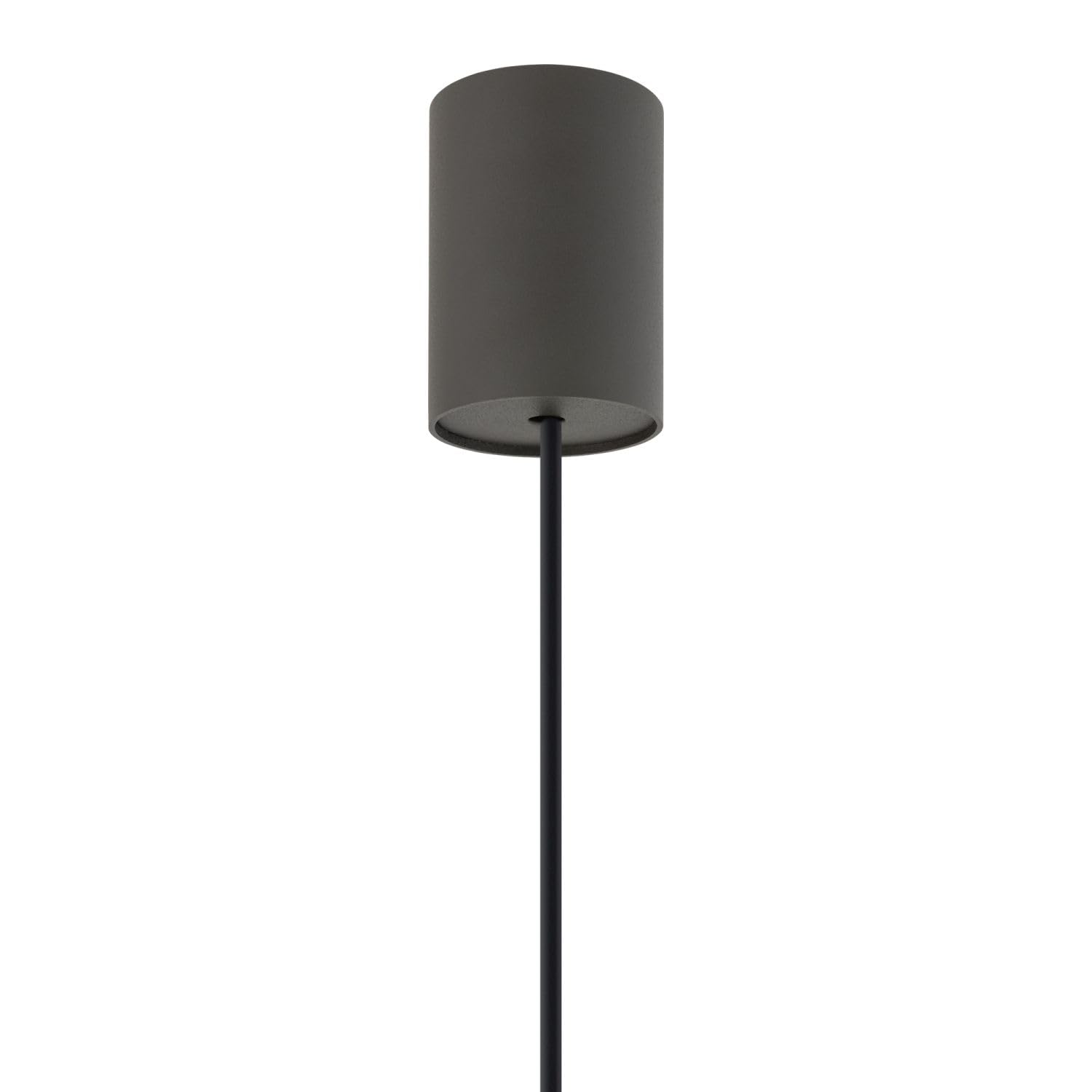 Licht-Erlebnisse Pendelleuchte Stahl Stoff Umbra Grau Modern Esstisch Wohnzimmer höhenverstellbar E27 wohnlich L:50 cm Esszimmer Hängelampe Stoffschirm