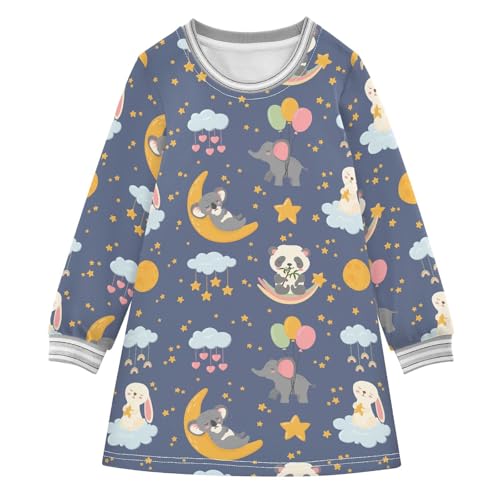 Girls Dresses Toddler Girl Clothes Cute Sleep Animal Winter Casual Long Sleeve for Kids 2-8 Years