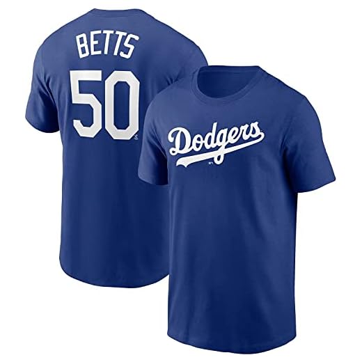 Outerstuff MLB Youth 8-20 Performance Polyester Team Color Player Name and Number Jersey T-Shirt (14-16, Mookie Betts Los Angeles Dodgers Blue)