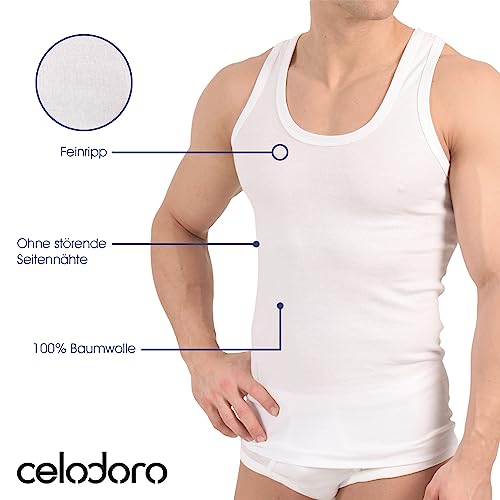 Celodoro Herren Feinripp Unterhemd im 5er Pack