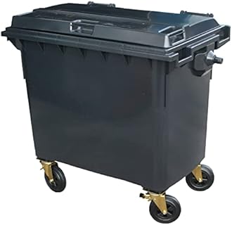 BritishBins Grey 660 ltr Wheelie Bin - Regular Size 4-Wheel Wheelie Bin - Tough & Durable - For All Your Outdoor Rubbish & Recycling - EN840 Certified & Tested