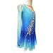 JRUIA Figure Skating Skirt Gradient Girls' Ice Skating Performance Costume Roller Skate Dress Women's Gymnastics Leotard,Blue,11_13Years