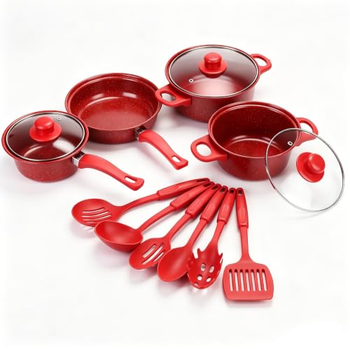 13 Piece Set Non-Stick Cookware Set, Portable Lightweight Camping Pots and Pans Set for Outdoor Camping Picnic Travel Cookware