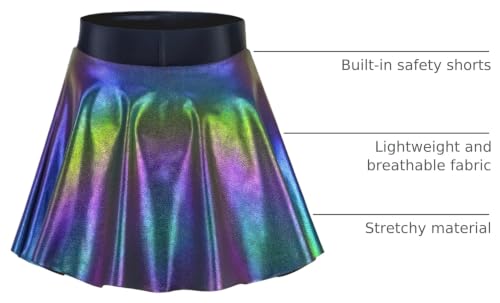 Image of Gnainach Girls Athletic Skorts for Girls Skirts High Waist with Shorts | For tennis, golf, running. Stretchy, breathable, lightweight. Built-in safety shorts.