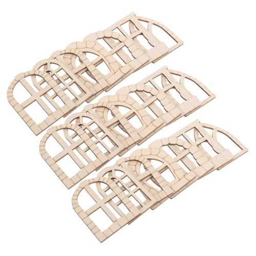 Tofficu 50 Piezas de Puertas y Ventanas en Miniatura de Madera para Bricolaje, Decoración de Jardines y Casas de Muñecas, Accesorios Variados para Manualidades y Proyectos Creativos