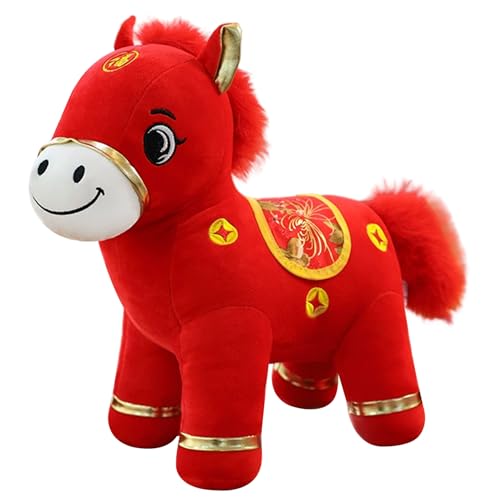 Bemonew Caballo de Peluche de 25 cm Juguete de Peluche del Zodiaco Chino decoración de Año Nuevo Chino para el hogar la Oficina y la Escuela.