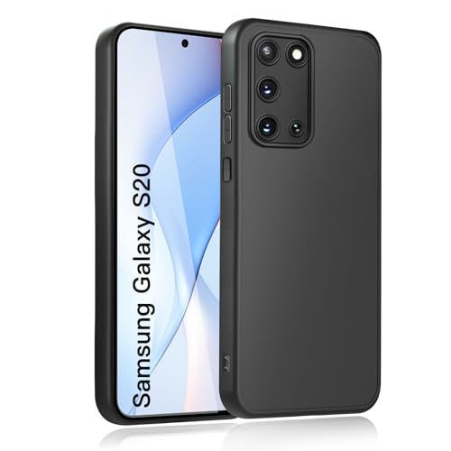 wsiiroon Handyhülle für Samsung Galaxy S20 Hülle Upgraded Kameraschutz Stoßfest Kratzfest Anti-Fingerabdruck Anti-Rutsch Fallschutz Schutzhülle Unterstützt kabelloses Laden für S20 Case (Schwarz)