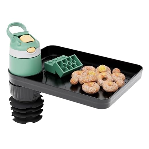 Upgraded Car Seat Tray for Kids Car Seat Tray with Expandable Base for Snacks, Toys, Books, Entertainment Kids Travel Essentials Fits 2.8''-3.2'' Cup Holders (1, Standard Base)
