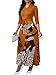 BubFee Maxi Dresses for Women Semi Formal Long Dress 3/4 Sleeve Casual A-line Church Dresses with Pockets (African, XX-Large)