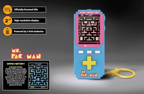 Image of My Arcade Ms. Pac-Man Pixel Pocket Pro: Retro Gaming, Ms. Pac-Man Video Game, Portable Keychain Arcade