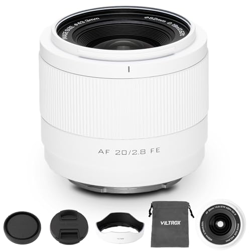 VILTROX 20mm F2.8 FE Auto Focus Full Frame STM Lightweight Ultra Wide Angle Lens for Sony E-Mount A7 A7S A7C A7R A7II A7RII A7SII A7SIII A7III A7RIII A7IV A7RIV A9 A1FX3 A7RV ZVE1 A7CR A7CII A93